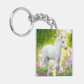 Witte Pony Eenhoorn Sleutelhanger (Voorkant Links)
