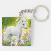 Witte Pony Eenhoorn Sleutelhanger (Achterkant)