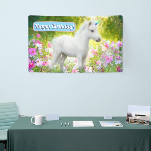 Witte Pony Eenhoorn Spandoek (Beurs)