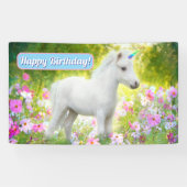 Witte Pony Eenhoorn Spandoek (Horizontaal)