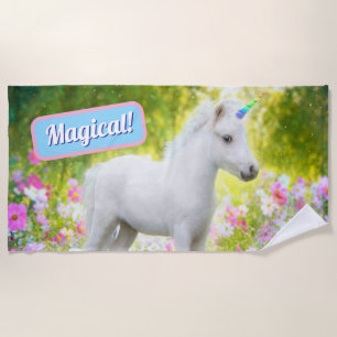Witte Pony Eenhoorn Strandlaken