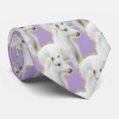 Witte Pony Eenhoorn Stropdas (Opgerold)