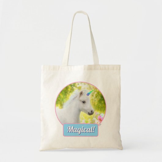 Witte Pony Eenhoorn Tote Bag (Voorkant)