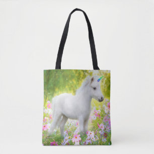 Witte Pony Eenhoorn Tote Bag
