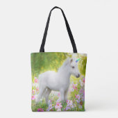 Witte Pony Eenhoorn Tote Bag (Achterkant)
