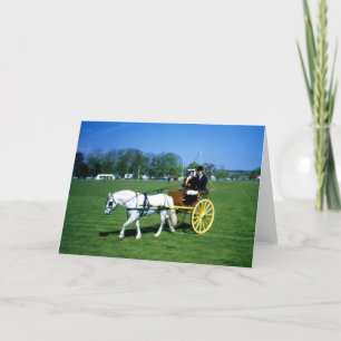 Witte pony en val feestdagen kaart