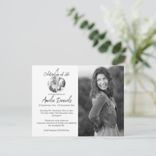 Witte Pony Foto Viering van het Leven Kaart (Staand voorkant)