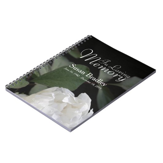 Witte pony in Loving Memory Memorial GuestBook Notitieboek (Linkerzijde)