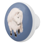 Witte Pony Keramische Knop (Rechts)
