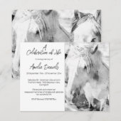 Witte Pony Viering van het Leven Kaart (Voorkant / Achterkant)