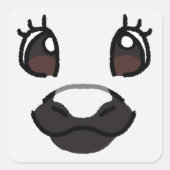 Witte Pony Vierkante Sticker (Voorkant)