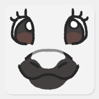 Witte Pony Vierkante Sticker