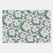 Witte pony's en groene bladeren inpakpapier vel (Voorkant)