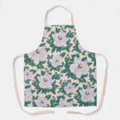 Witte pony's en groene bladeren schort (Voorkant)