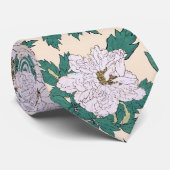 Witte pony's en groene bladeren stropdas (Opgerold)