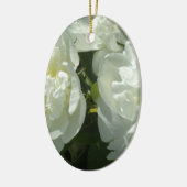 Witte pony's keramisch ornament (Links)