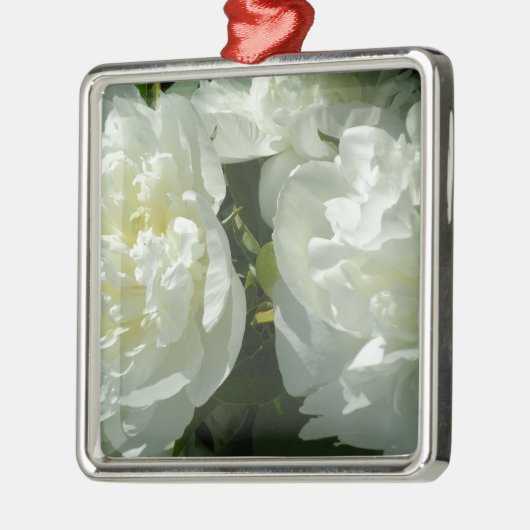 Witte pony's metalen ornament (Links)