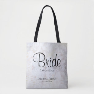 Witte pony's & Reflecterende Hearts Wedding Bride Tote Bag