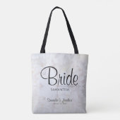 Witte pony's & Reflecterende Hearts Wedding Bride Tote Bag (Achterkant)
