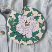 Witte pony's ronde button 6,0 cm (In situ)