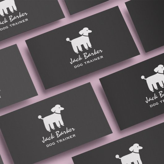 Witte Poodle Grafiek Visitekaartje