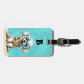 Witte Poodle Hond Bagage Labels (Voorkant horizontaal)