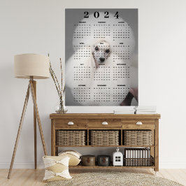 Witte Poodle Hond Fancy Kapsel Foto 2024 Agenda Poster