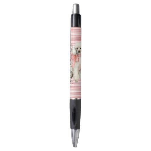 Witte Poodle Hond Hallo Mooi Pen (Voorkant Verticaal)