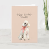 Witte Poodle Hond Hallo Mooi Verjaardag Kaart (Voorkant)