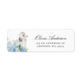 Witte Poodle Hortensia Retouradres Etiket (Voorkant)