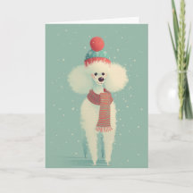 Witte Poodle Kerstgroet