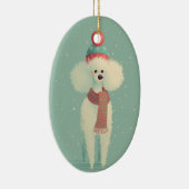 Witte Poodle Kerstsouvenir Keramisch Ornament (Rechts)