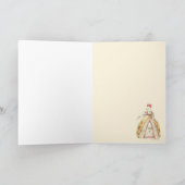 Witte Poodle Marie Antoinette Franse Mode Kaart (Binnen)