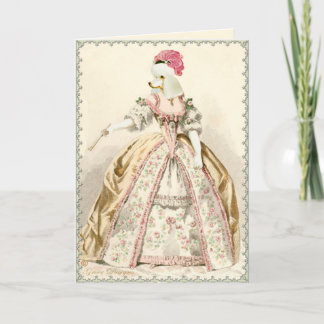 Witte Poodle Marie Antoinette Franse Mode Kaart