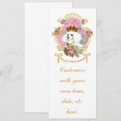 Witte Poodle Prinses en Roze Rozen (Voorkant / Achterkant)