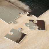 Witte Poodle Puppy Kerstschilderij Legpuzzel (Zijkant)