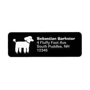 Witte Poodle Return-adreslabels Etiket