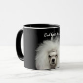 Witte Poodle Slechte Haar Dag Mok (Voorkant links)