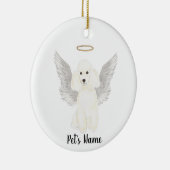 Witte Poodle Sympathie Herdenking Keramisch Ornament (Rechts)