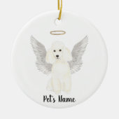Witte Poodle Sympathie Herdenking Keramisch Ornament (Voorkant)