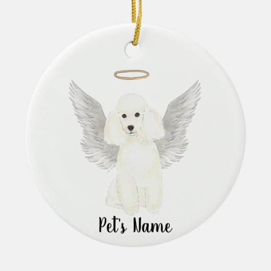 Witte Poodle Sympathie Herdenking Keramisch Ornament (Voorkant)