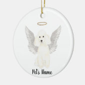 Witte Poodle Sympathie Herdenking Keramisch Ornament (Links)