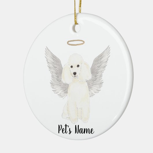 Witte Poodle Sympathie Herdenking Keramisch Ornament (Links)