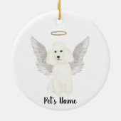 Witte Poodle Sympathie Herdenking Keramisch Ornament (Achterkant)