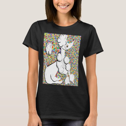 WITTE POODLE T- T-SHIRT (Voorkant)