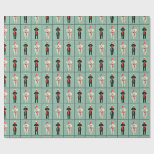 Witte Poodle Winterpatroon Cadeaupapier