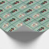 Witte Poodle Winterpatroon Cadeaupapier (Hoek)