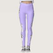 Witte Poodles Lila Leggings voor vrouwen (Voorkant)