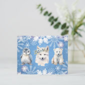 Witte Pool Dieren Kerstkaart Feestdagenkaart (Staand voorkant)