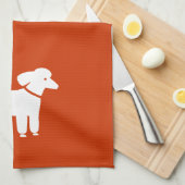 Witte pool op  kleur theedoek (Quarter Fold)